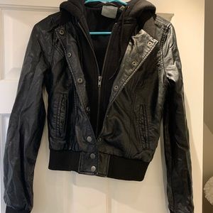 Black leather jacket
